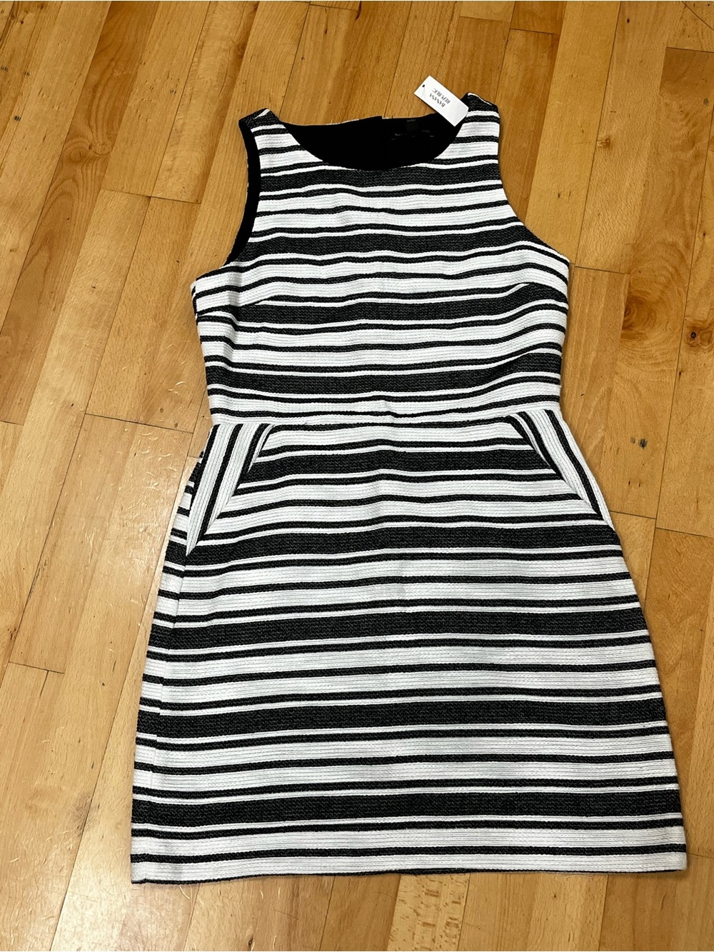 Banana Republic Black & White Striped Sleeveless Mini Dress